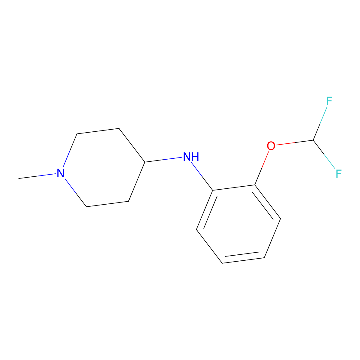 N-[2-(difluoromethoxy)phenyl]-1-methylpiperidin-4-amine molecular structure, CAS 1042525-04-1