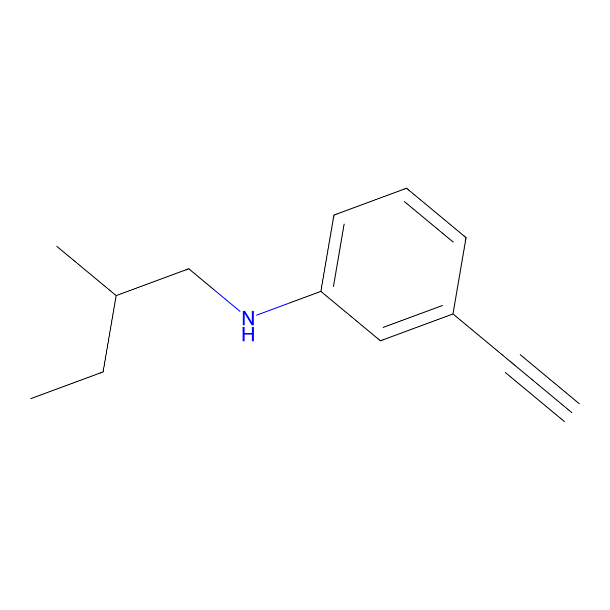 3-ethynyl-N-(2-methylbutyl)aniline molecular structure, CAS 1042526-39-5