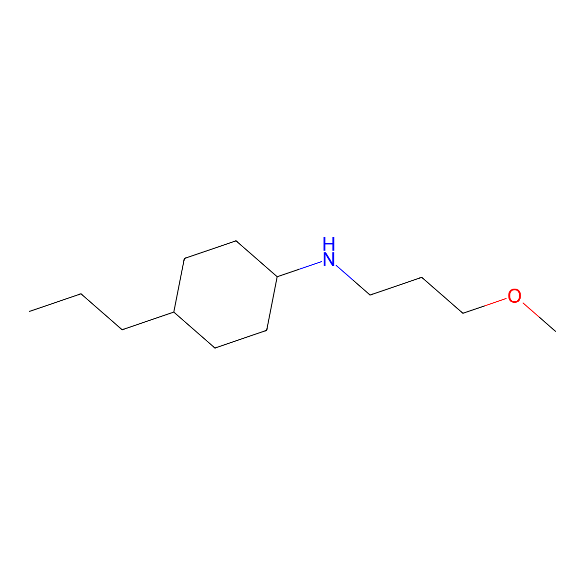 N-(3-methoxypropyl)-4-propylcyclohexan-1-amine molecular structure, CAS 1042526-84-0