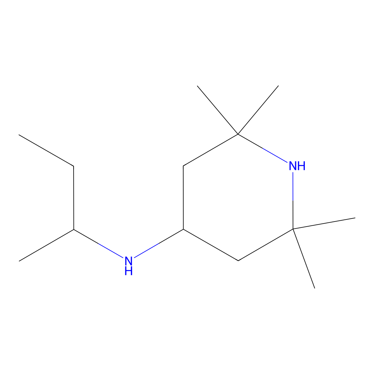 N-(Butan-2-yl)-2,2,6,6-tetramethylpiperidin-4-amine molecular structure, CAS 1042527-99-0