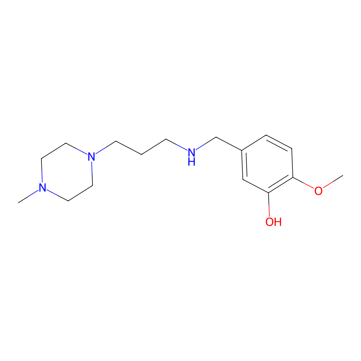 2-Methoxy-5-({[3-(4-methylpiperazin-1-yl)propyl]amino}methyl)phenol molecular structure, CAS 1042528-00-6