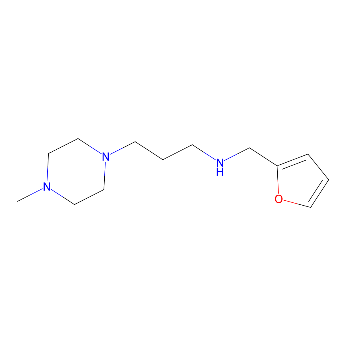 N-(furan-2-ylmethyl)-3-(4-methylpiperazin-1-yl)propan-1-amine molecular structure, CAS 1042528-17-5