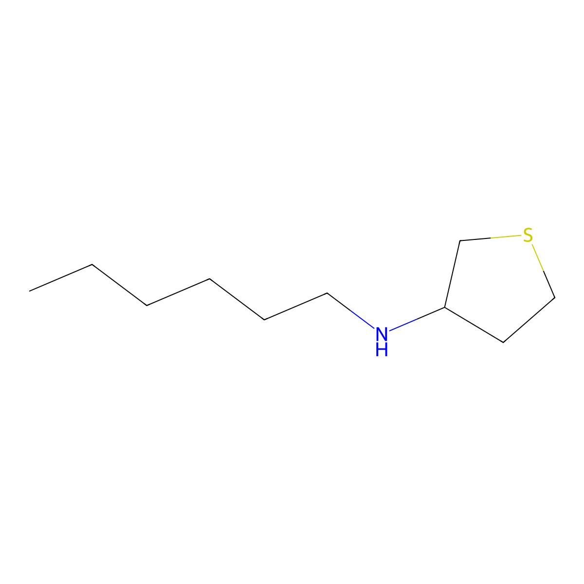 N-hexylthiolan-3-amine molecular structure, CAS 1042528-31-3
