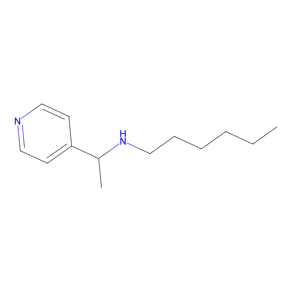 Hexyl[1-(pyridin-4-yl)ethyl]amine molecular structure, CAS 1042528-39-1