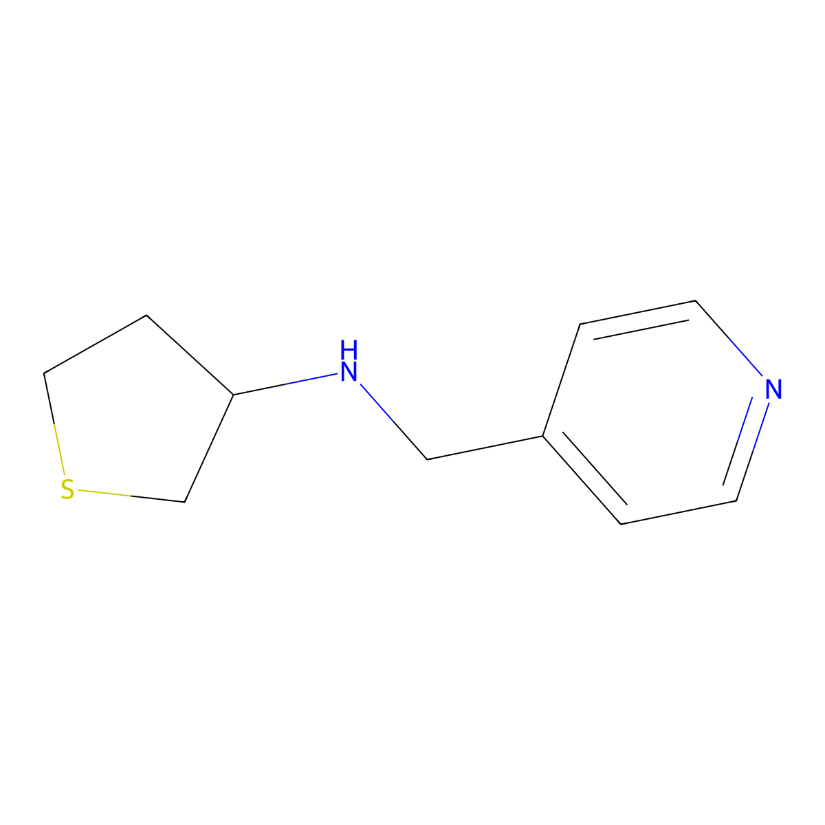 N-[(pyridin-4-yl)methyl]thiolan-3-amine molecular structure, CAS 1042528-73-3