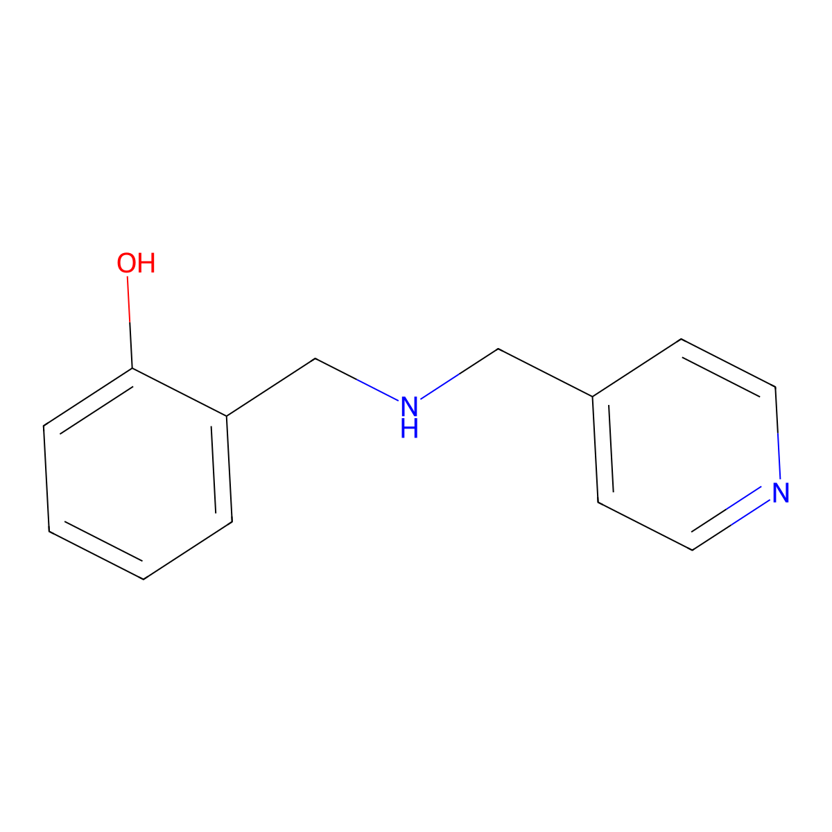 2-(((Pyridin-4-ylmethyl)amino)methyl)phenol molecular structure, CAS 1042528-98-2