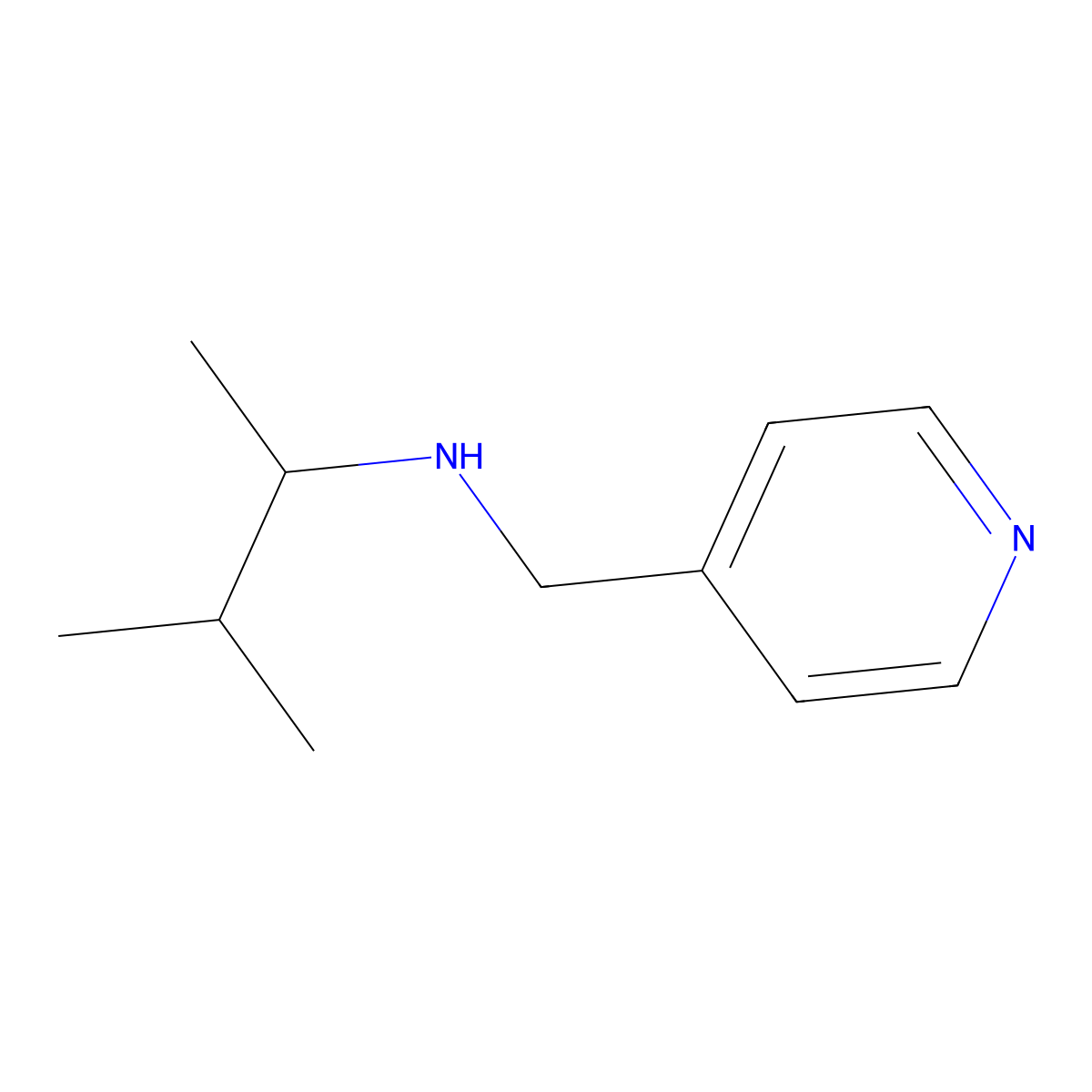 (3-Methylbutan-2-yl)[(pyridin-4-yl)methyl]amine molecular structure, CAS 1042529-50-9