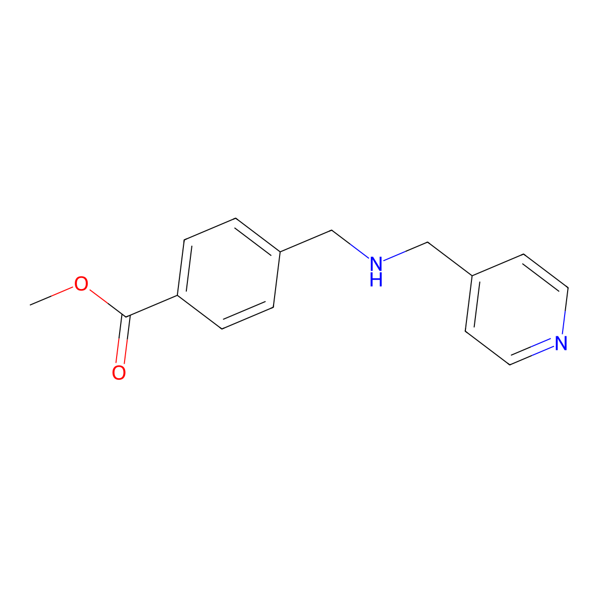 Methyl 4-[[(4-pyridinylmethyl)amino]methyl]benzoate molecular structure, CAS 1042529-56-5