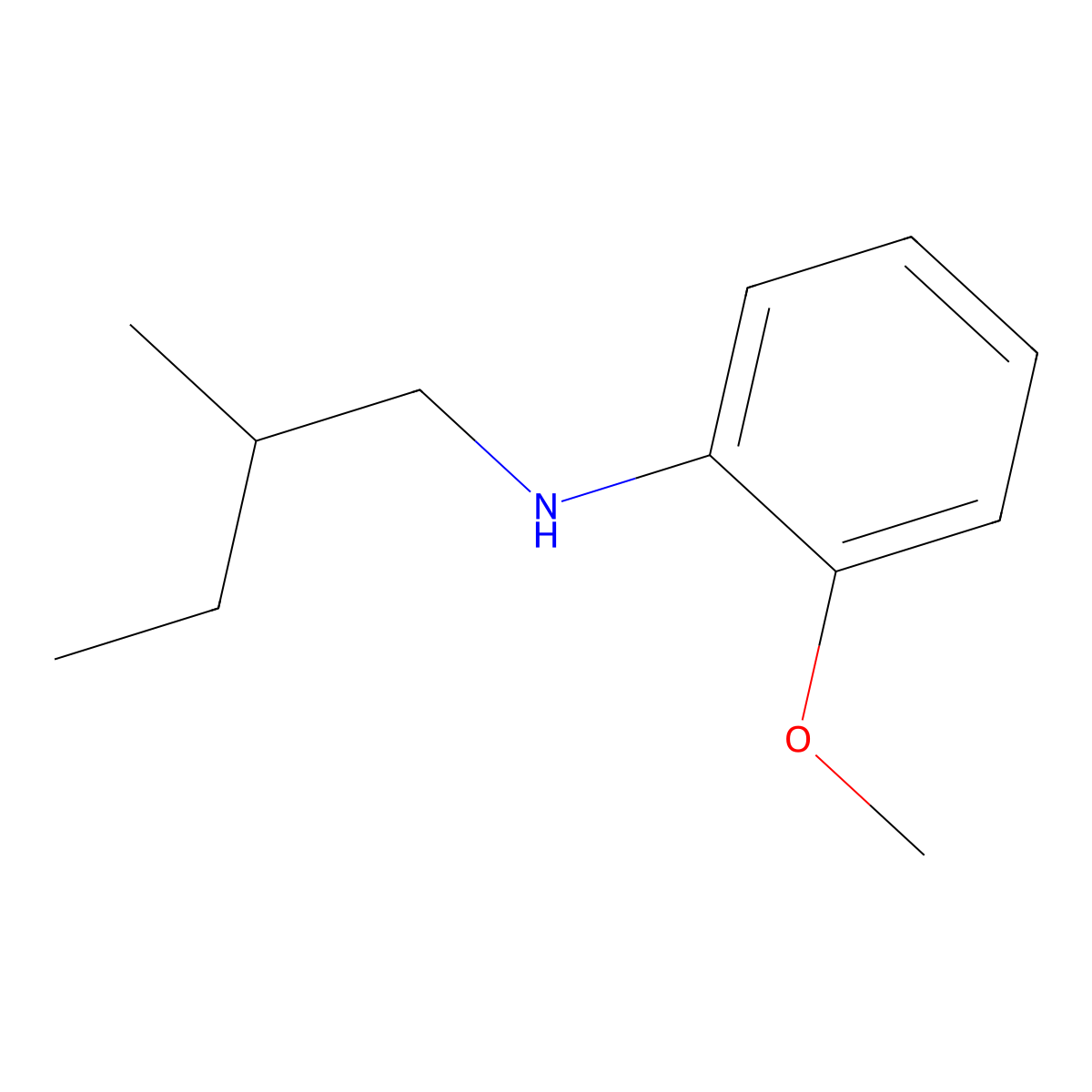 2-methoxy-N-(2-methylbutyl)aniline molecular structure, CAS 1042531-15-6