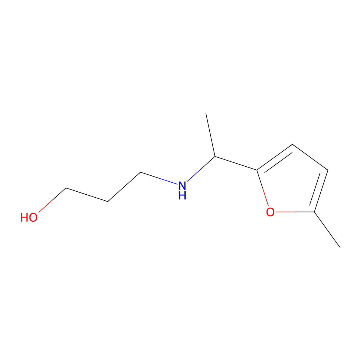 3-{[1-(5-Methylfuran-2-yl)ethyl]amino}propan-1-ol molecular structure, CAS 1042531-26-9