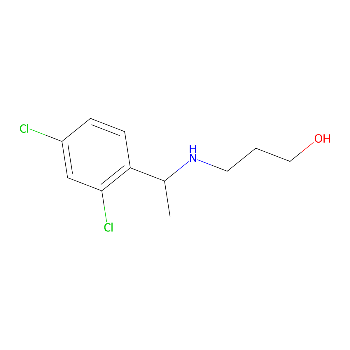 3-{[1-(2,4-Dichlorophenyl)ethyl]amino}propan-1-ol molecular structure, CAS 1042531-33-8