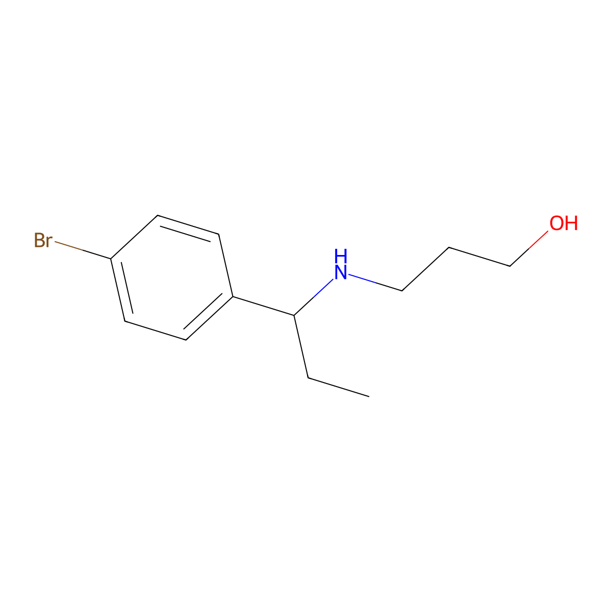 3-{[1-(4-Bromophenyl)propyl]amino}propan-1-ol molecular structure, CAS 1042531-89-4