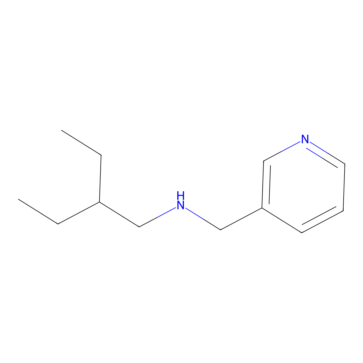 (2-Ethylbutyl)[(pyridin-3-yl)methyl]amine molecular structure, CAS 1042531-95-2