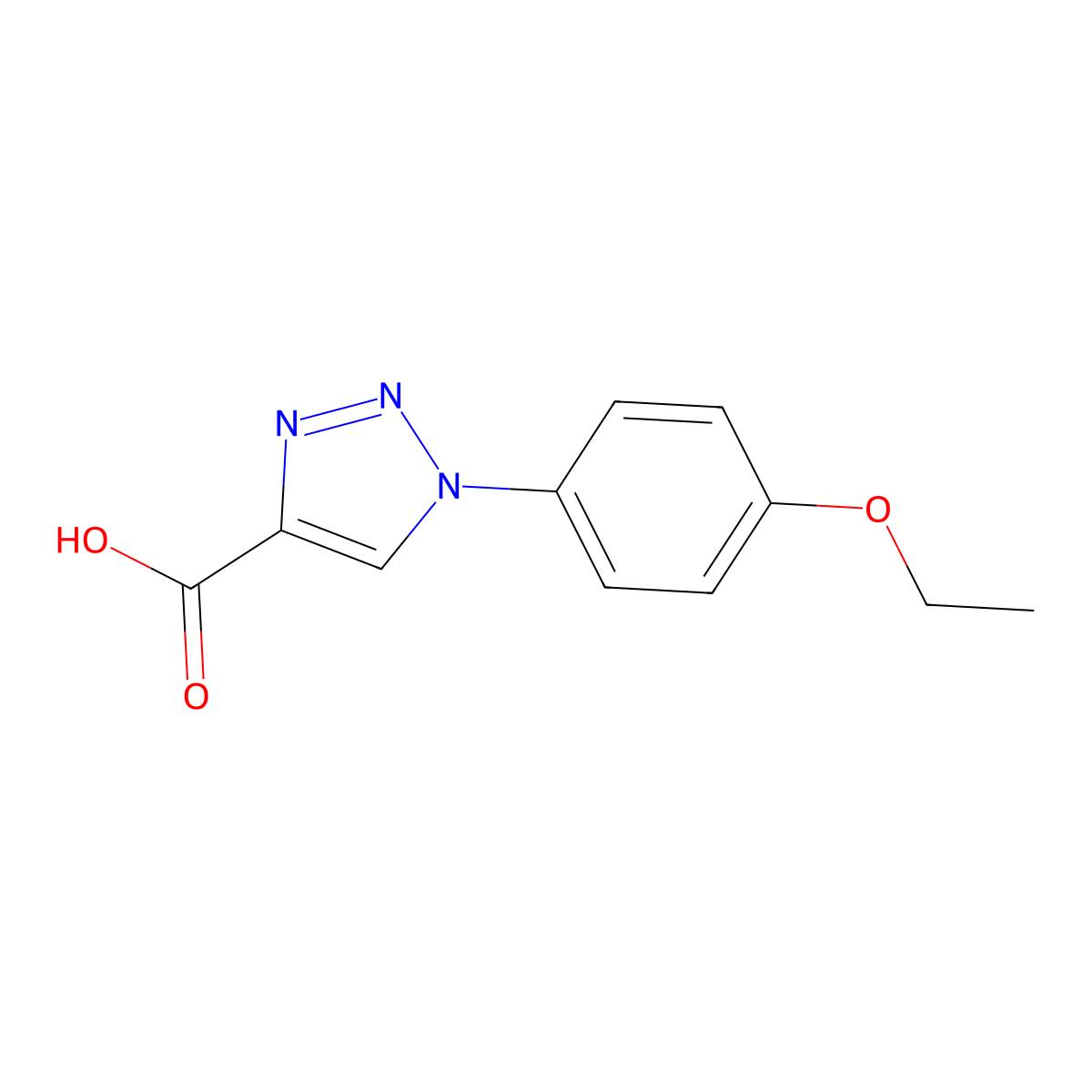 1-(4-ethoxyphenyl)-1H-1,2,3-triazole-4-carboxylic acid molecular structure, CAS 1042534-41-7