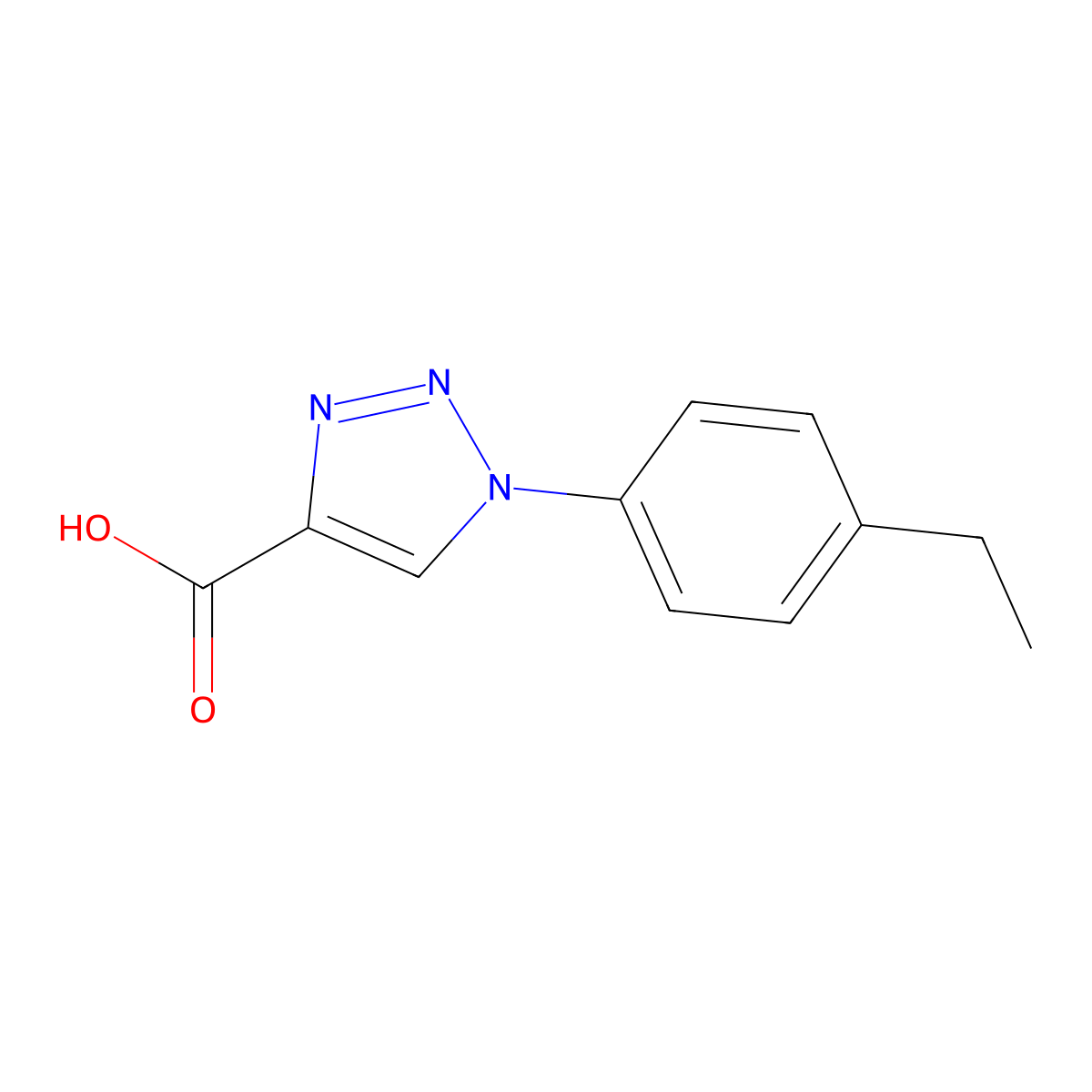 1-(4-ethylphenyl)-1H-1,2,3-triazole-4-carboxylic acid molecular structure, CAS 1042534-71-3