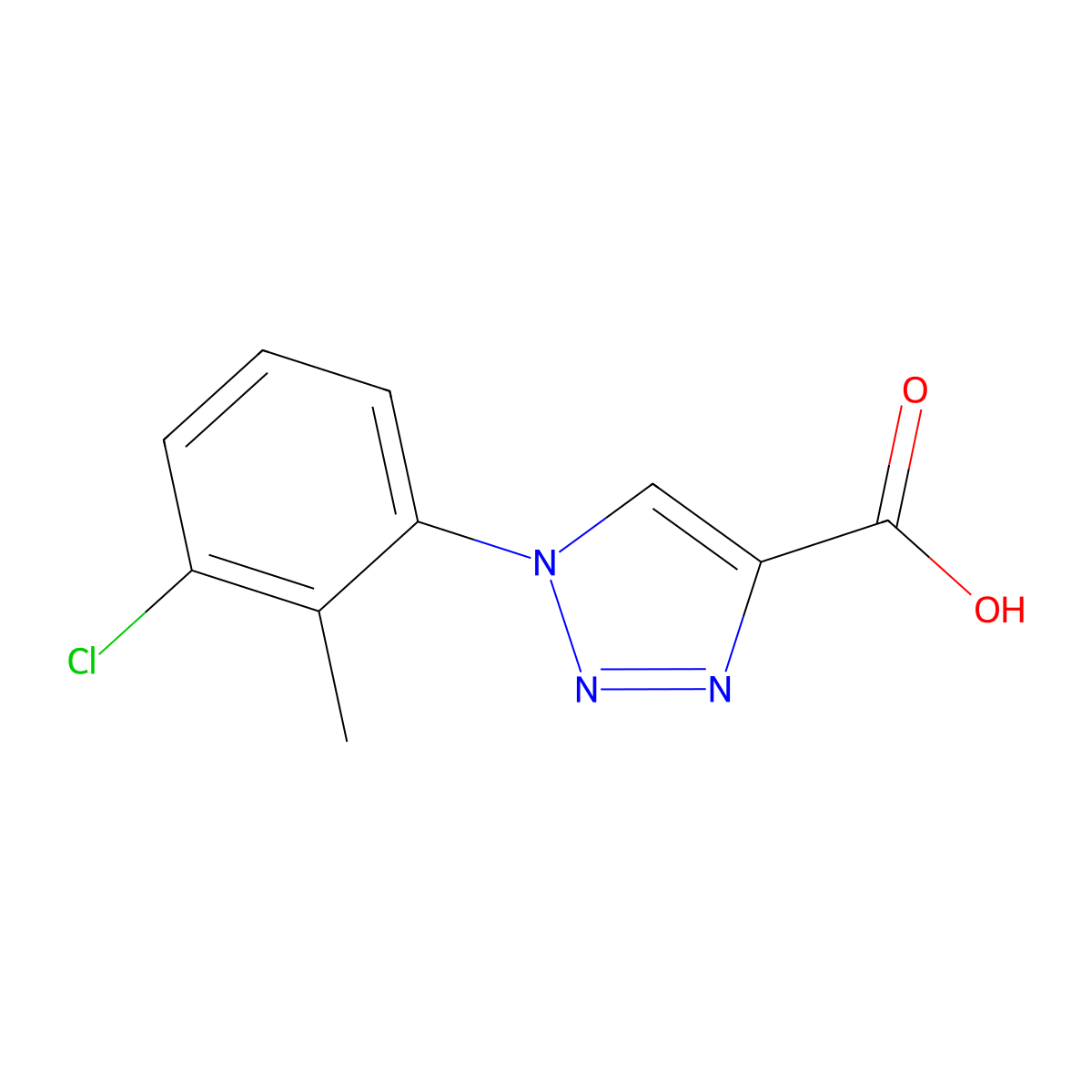 1-(3-Chloro-2-methylphenyl)-1H-1,2,3-triazole-4-carboxylic acid molecular structure, CAS 1042534-76-8