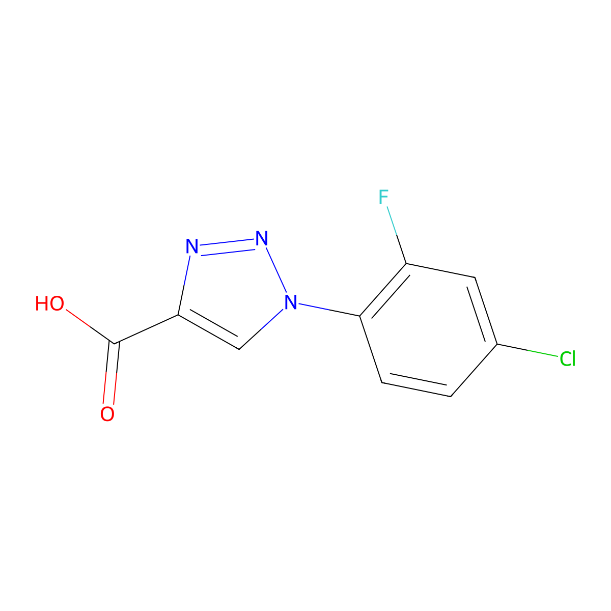 1-(4-Chloro-2-fluorophenyl)-1H-1,2,3-triazole-4-carboxylic acid molecular structure, CAS 1042534-92-8