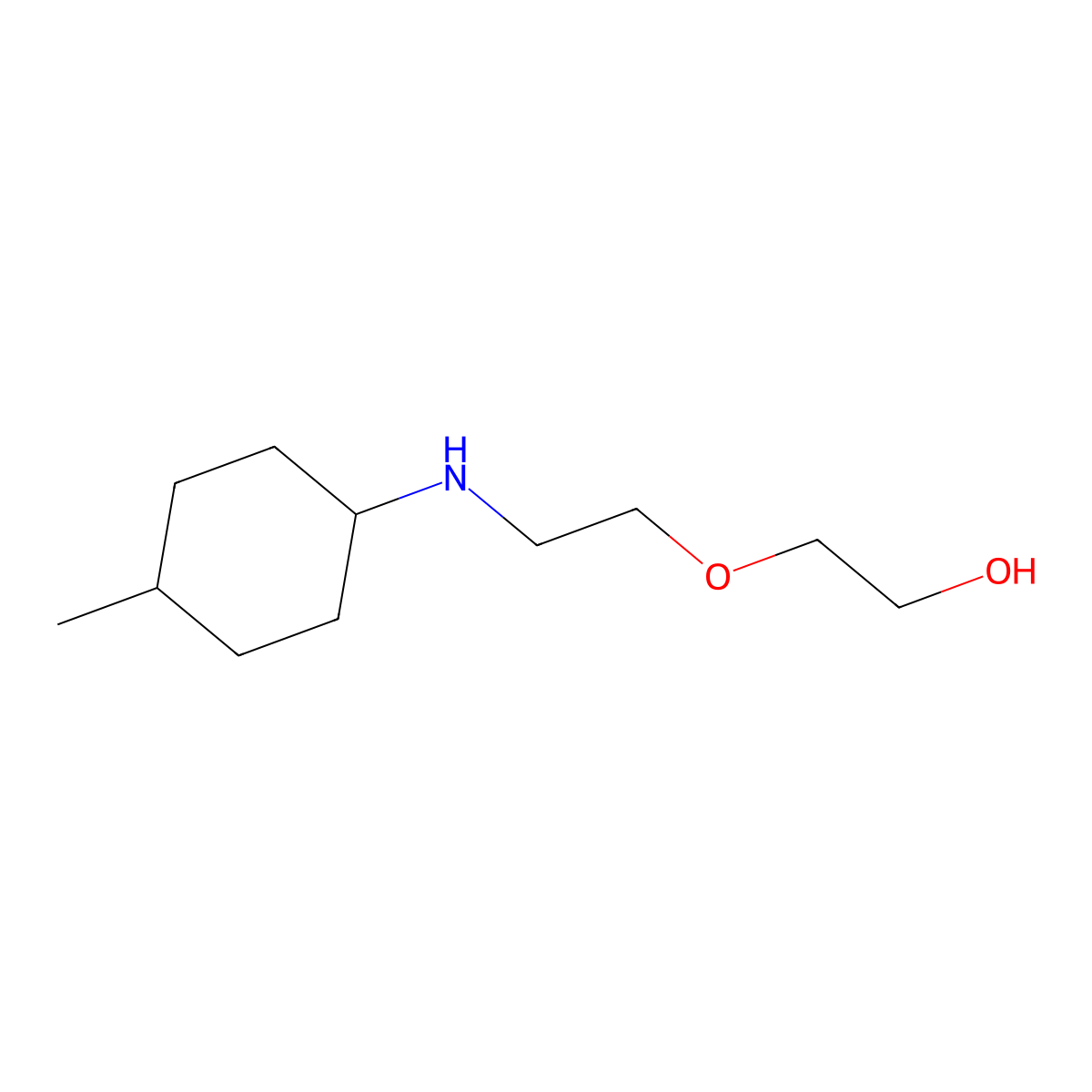 2-(2-((4-Methylcyclohexyl)amino)ethoxy)ethan-1-ol molecular structure, CAS 1042539-86-5
