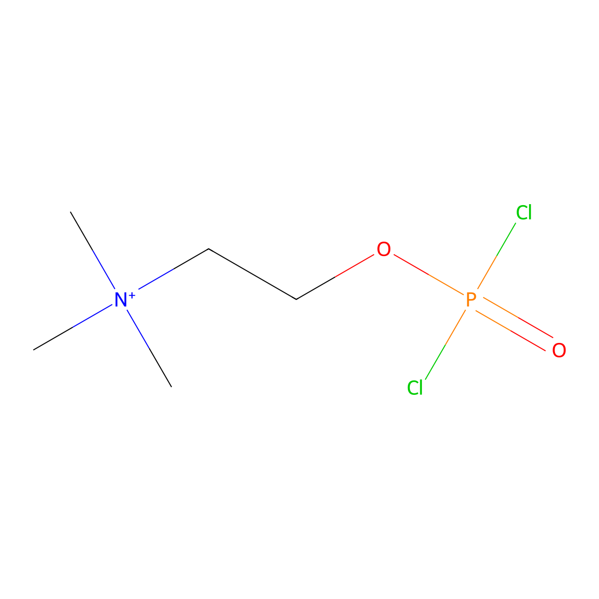 2-[(Dichlorophosphoryl)oxy]-N,N,N-trimethylethan-1-aminium molecular structure, CAS 104254-68-4