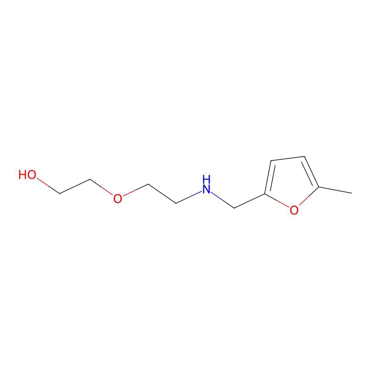 2-(2-{[(5-Methylfuran-2-yl)methyl]amino}ethoxy)ethan-1-ol molecular structure, CAS 1042540-07-7