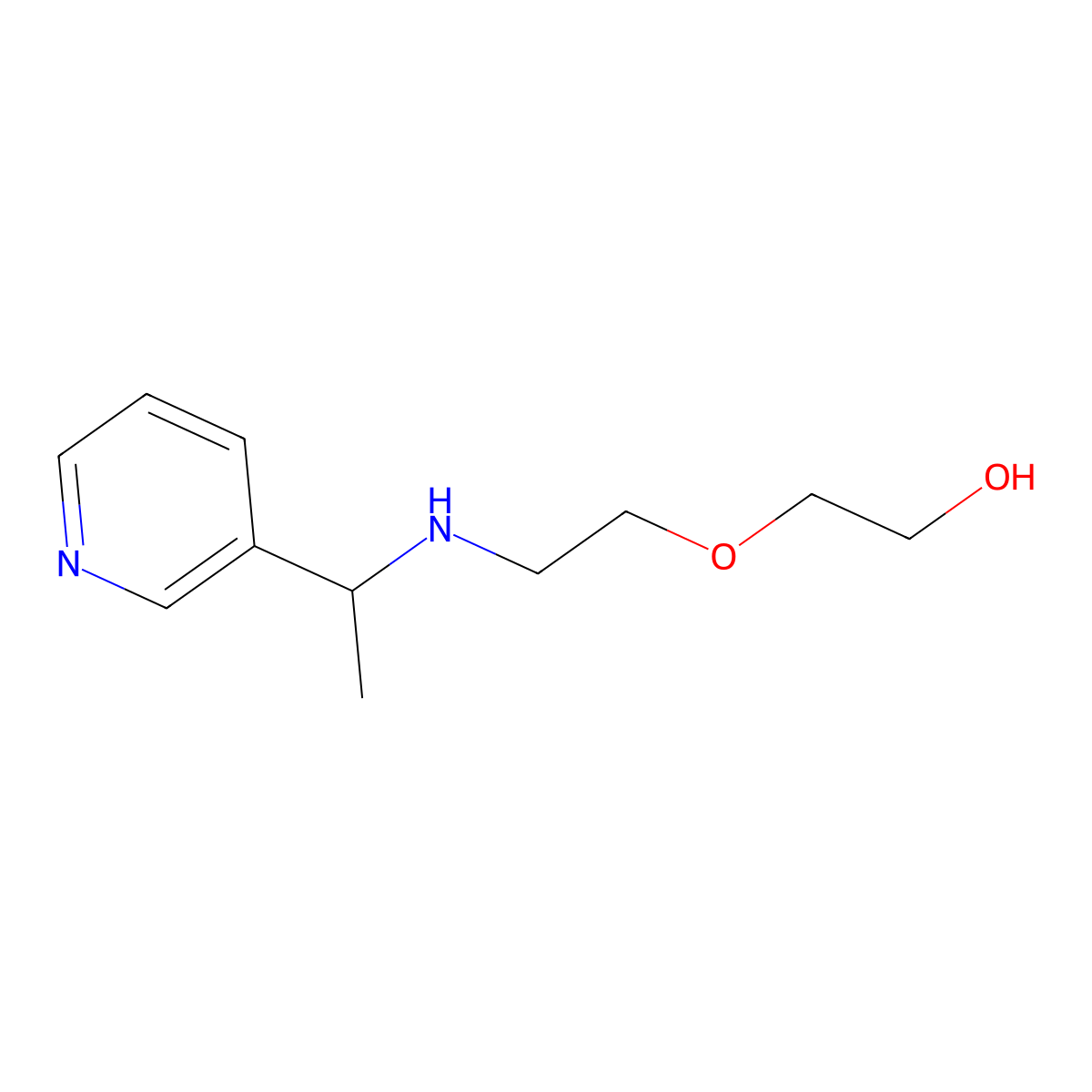 2-(2-{[1-(Pyridin-3-yl)ethyl]amino}ethoxy)ethan-1-ol molecular structure, CAS 1042540-77-1