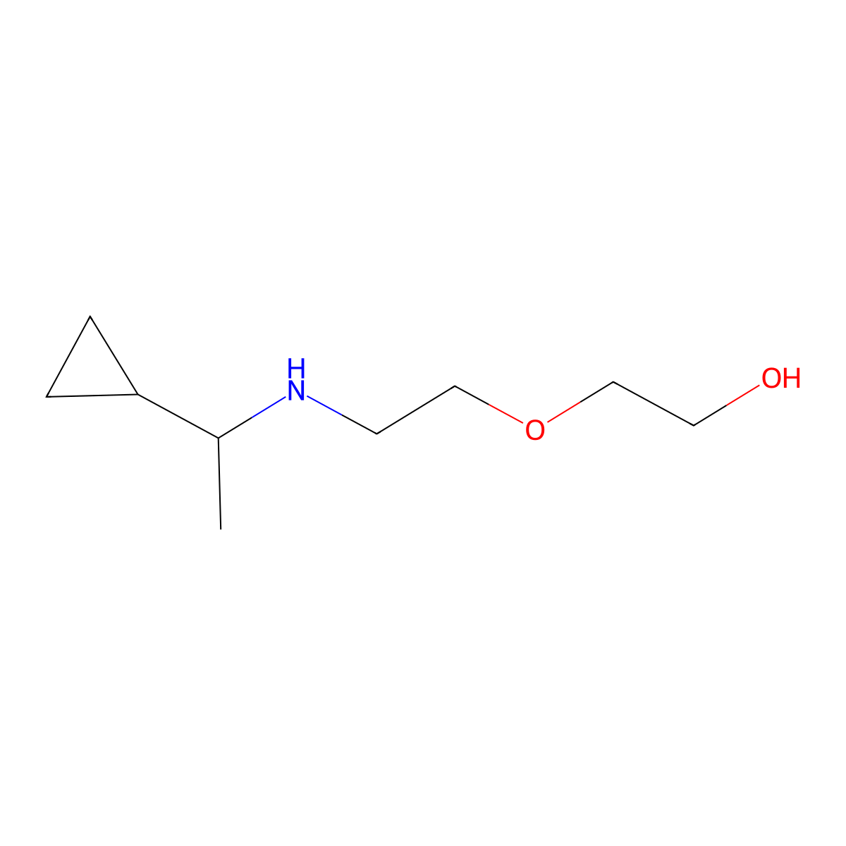 2-{2-[(1-Cyclopropylethyl)amino]ethoxy}ethan-1-ol molecular structure, CAS 1042541-01-4