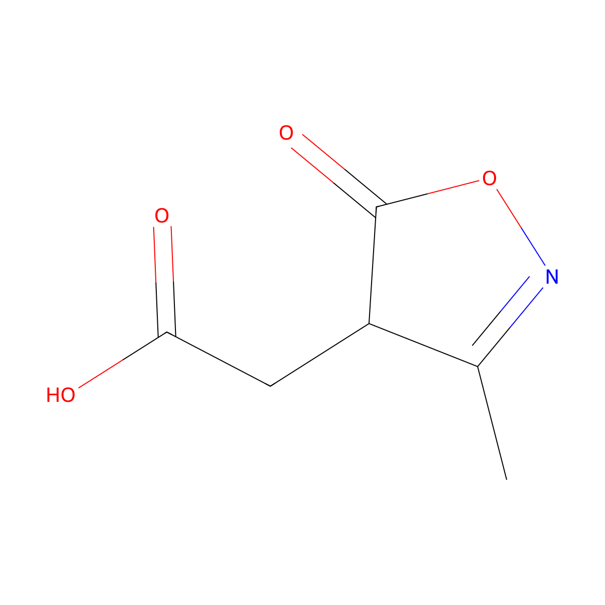 2-(3-Methyl-5-oxo-4,5-dihydro-1,2-oxazol-4-yl)acetic acid molecular structure, CAS 1042541-93-4