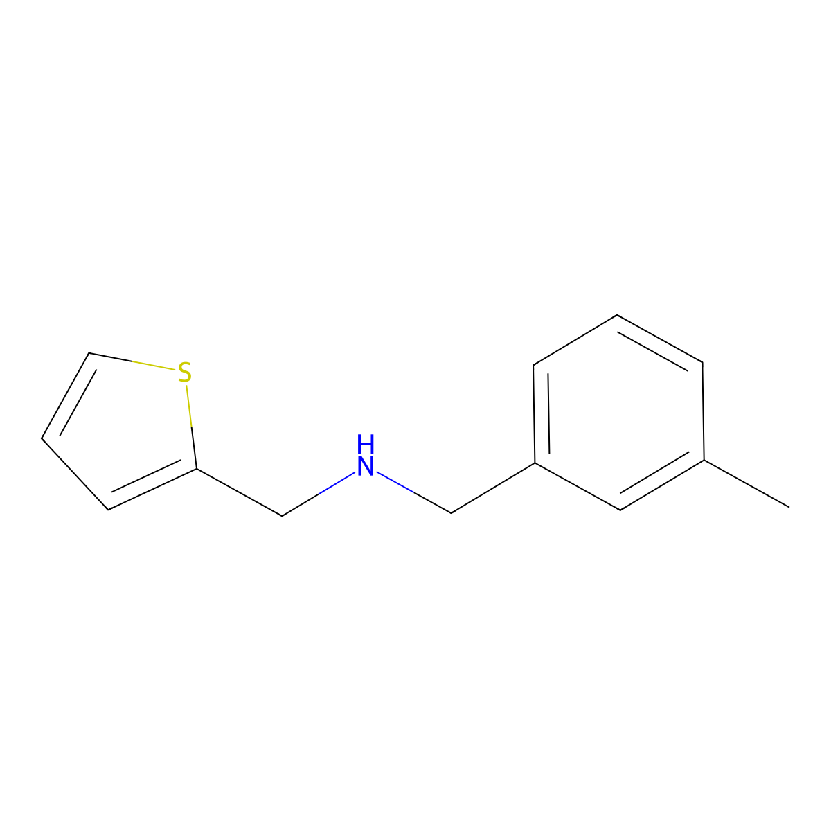 [(3-Methylphenyl)methyl][(thiophen-2-yl)methyl]amine molecular structure, CAS 1042542-65-3