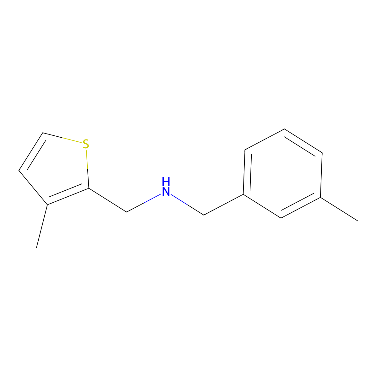 [(3-Methylphenyl)methyl][(3-methylthiophen-2-yl)methyl]amine molecular structure, CAS 1042542-72-2