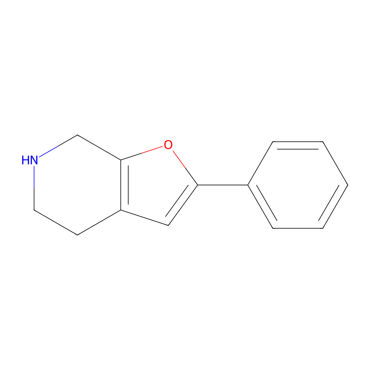 2-Phenyl-4,5,6,7-tetrahydrofuro[2,3-c]pyridine molecular structure, CAS 104255-35-8