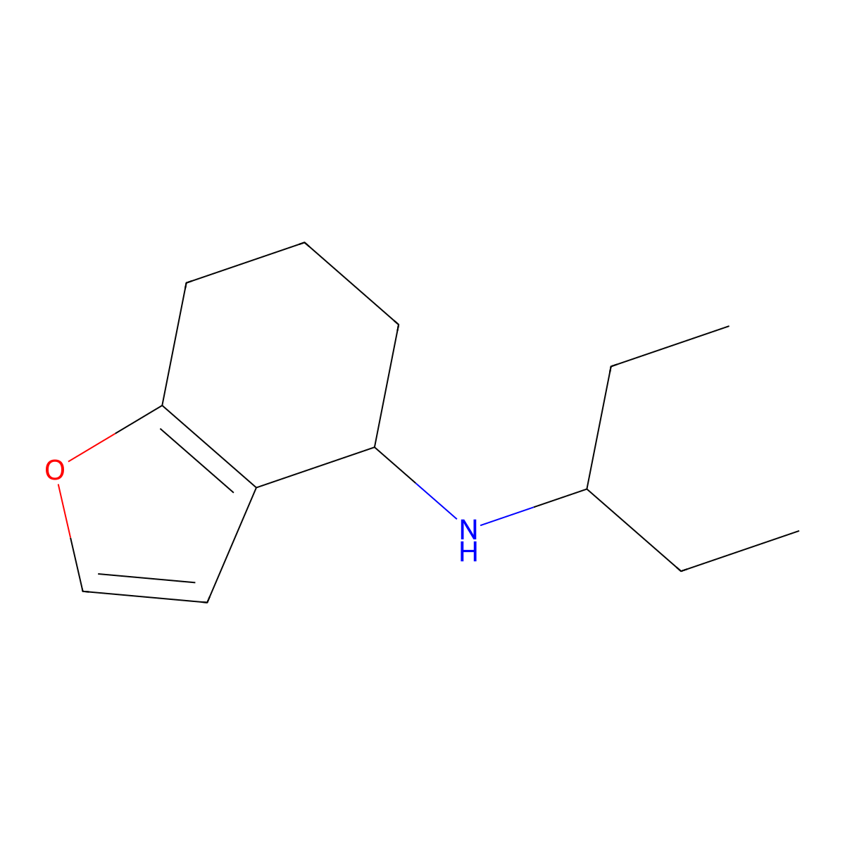 N-(Pentan-3-yl)-4,5,6,7-tetrahydro-1-benzofuran-4-amine molecular structure, CAS 1042550-62-8