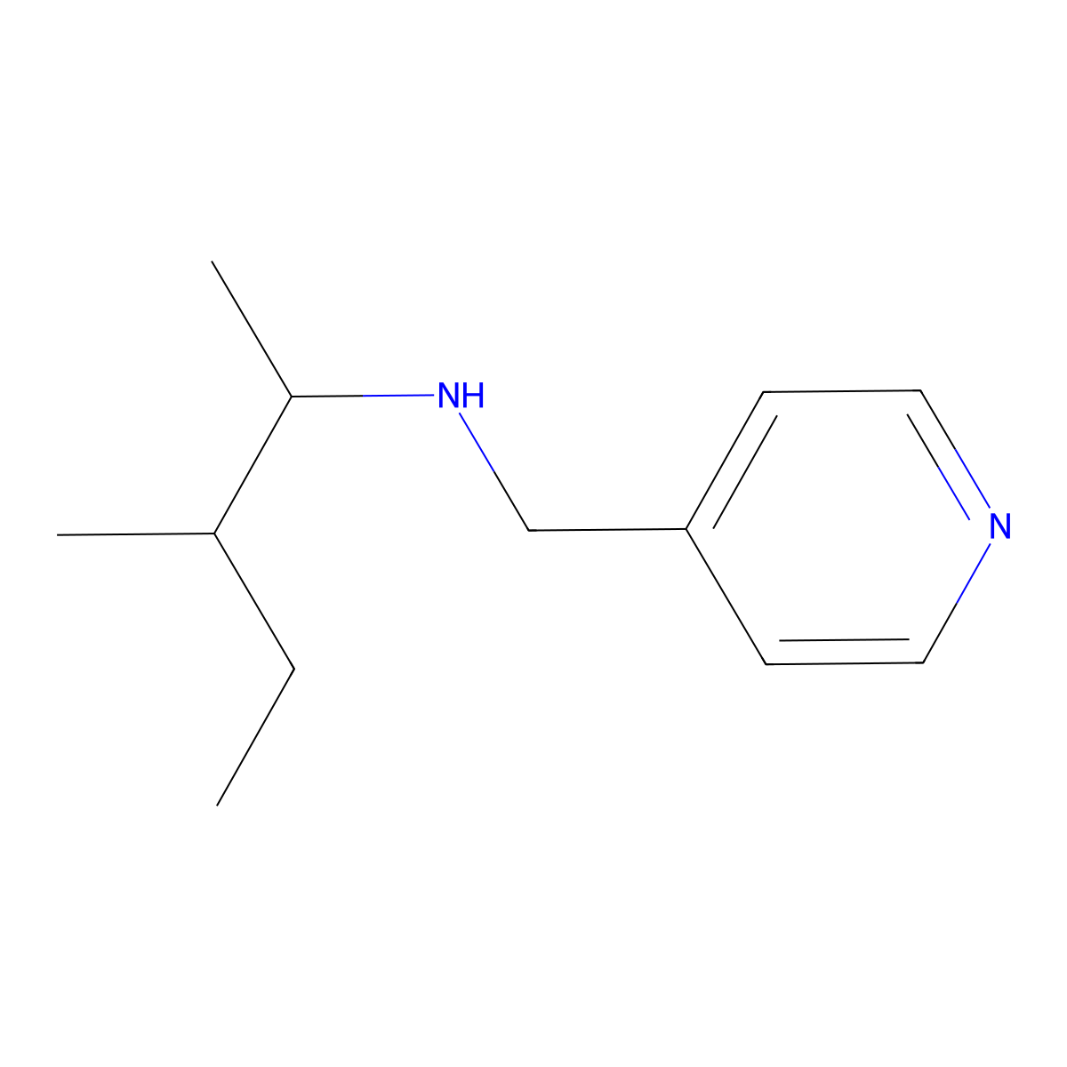 (3-Methylpentan-2-yl)[(pyridin-4-yl)methyl]amine molecular structure, CAS 1042550-71-9