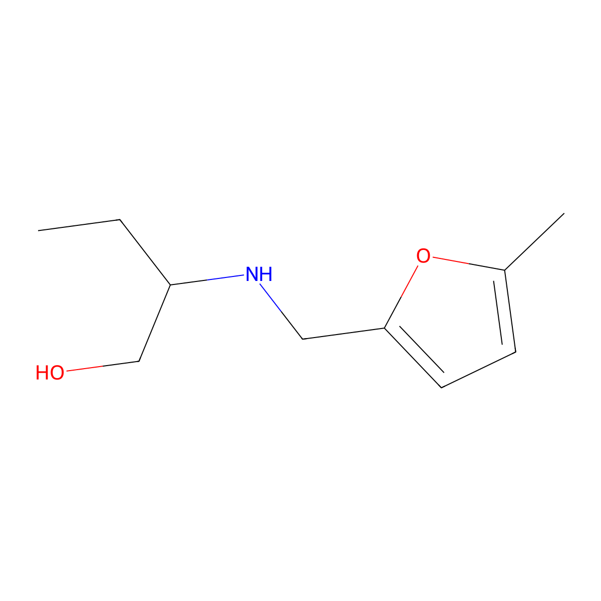 2-{[(5-Methylfuran-2-yl)methyl]amino}butan-1-ol molecular structure, CAS 1042550-80-0