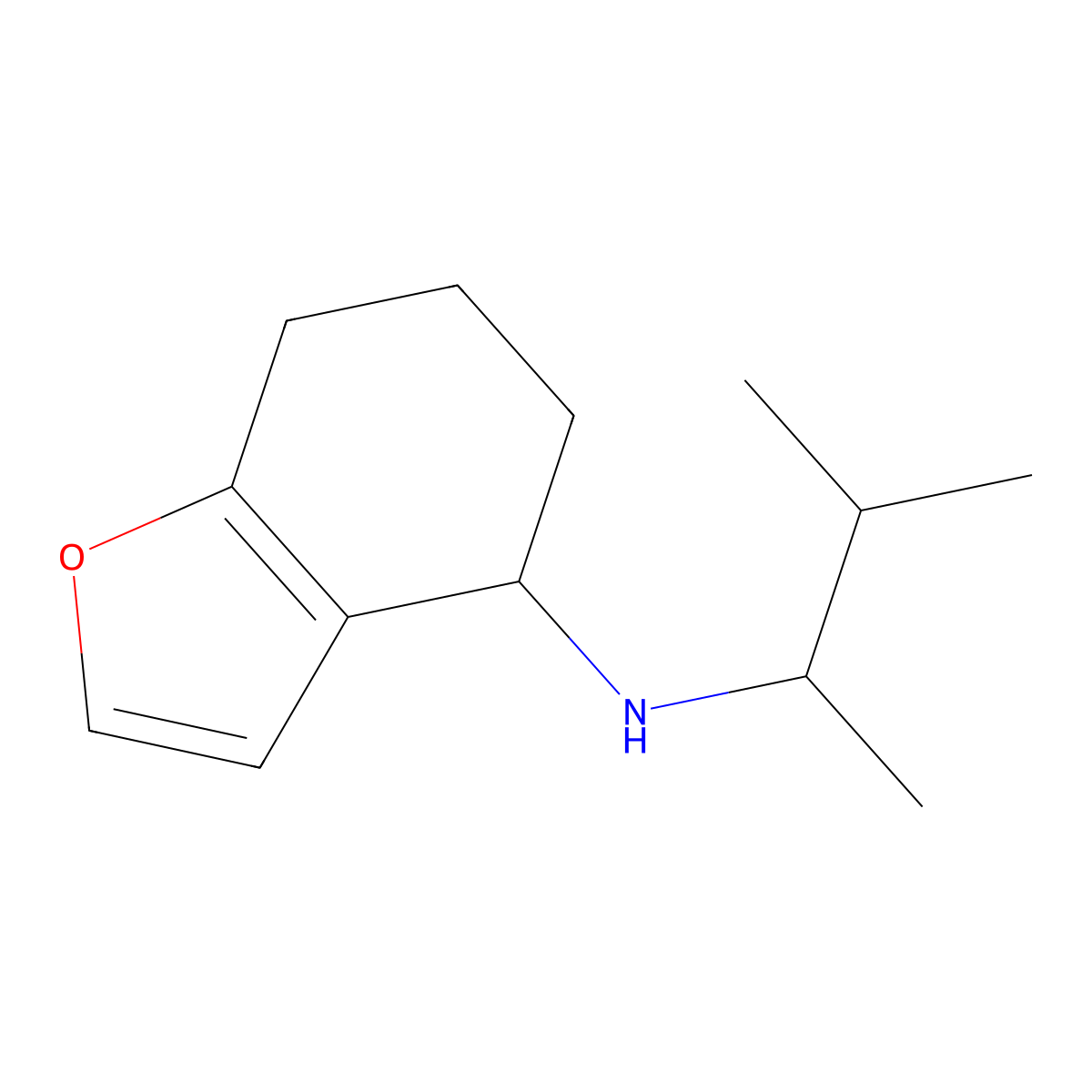 N-(3-methylbutan-2-yl)-4,5,6,7-tetrahydro-1-benzofuran-4-amine molecular structure, CAS 1042550-83-3