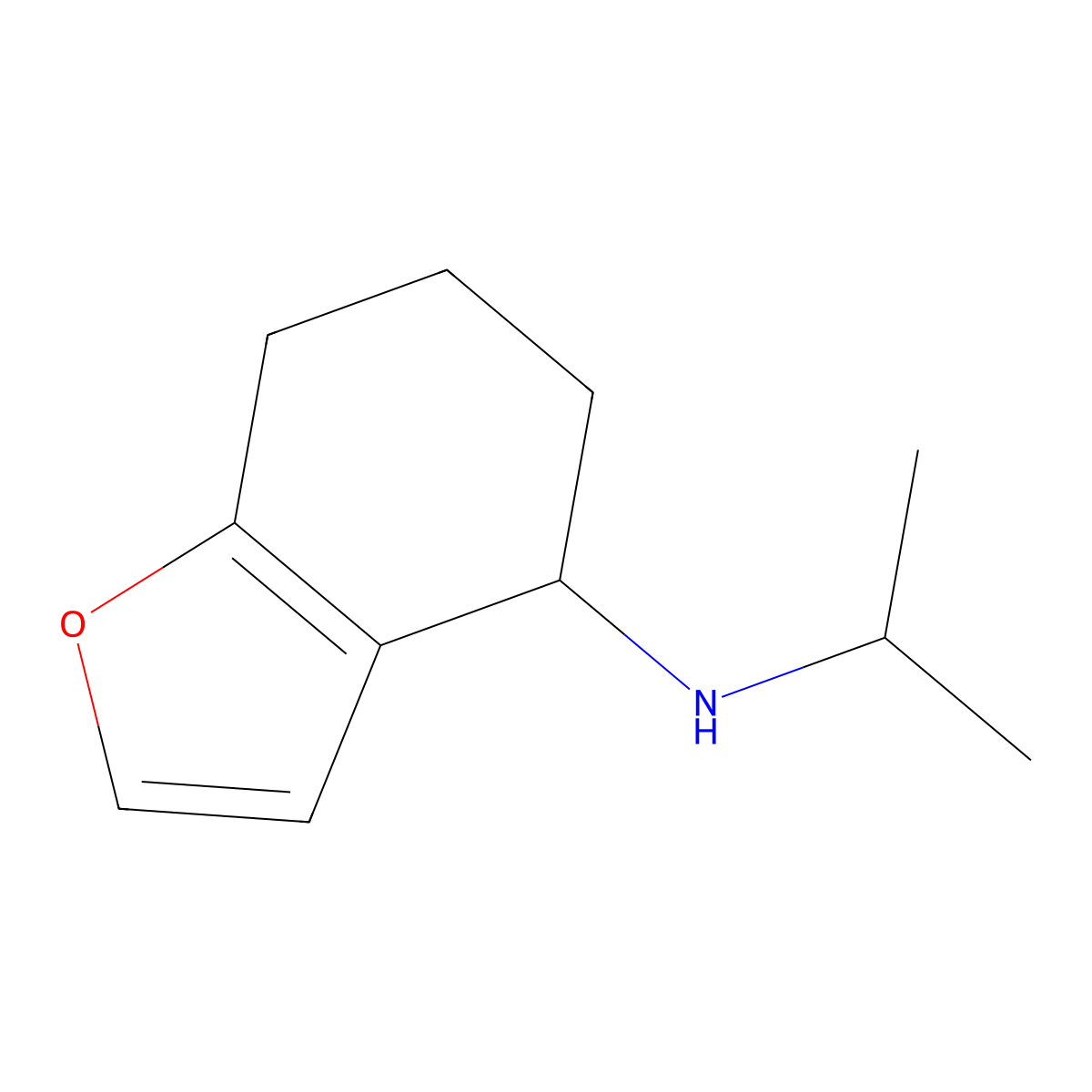 N-(propan-2-yl)-4,5,6,7-tetrahydro-1-benzofuran-4-amine molecular structure, CAS 1042550-89-9