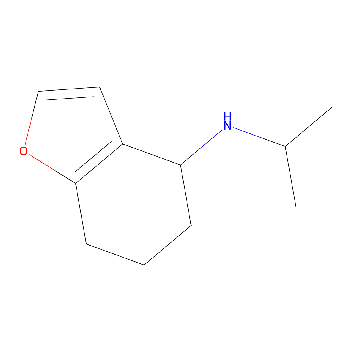 N-(propan-2-yl)-4,5,6,7-tetrahydro-1-benzofuran-4-amine molecular structure, CAS 1042550-89-9