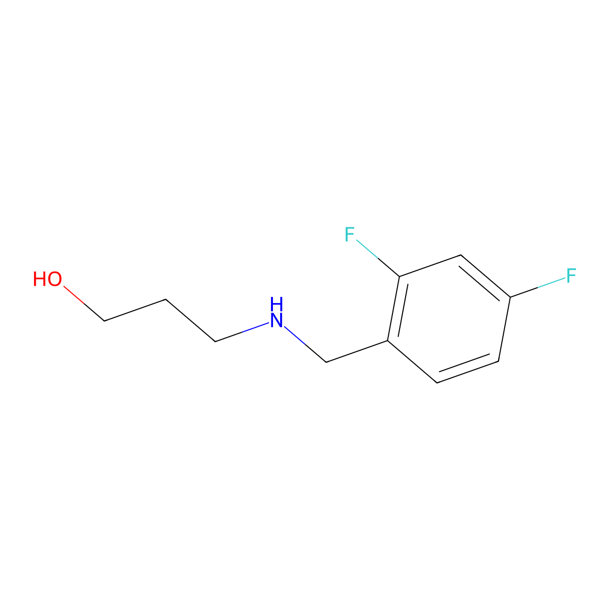 3-{[(2,4-Difluorophenyl)methyl]amino}propan-1-ol molecular structure, CAS 1042551-32-5