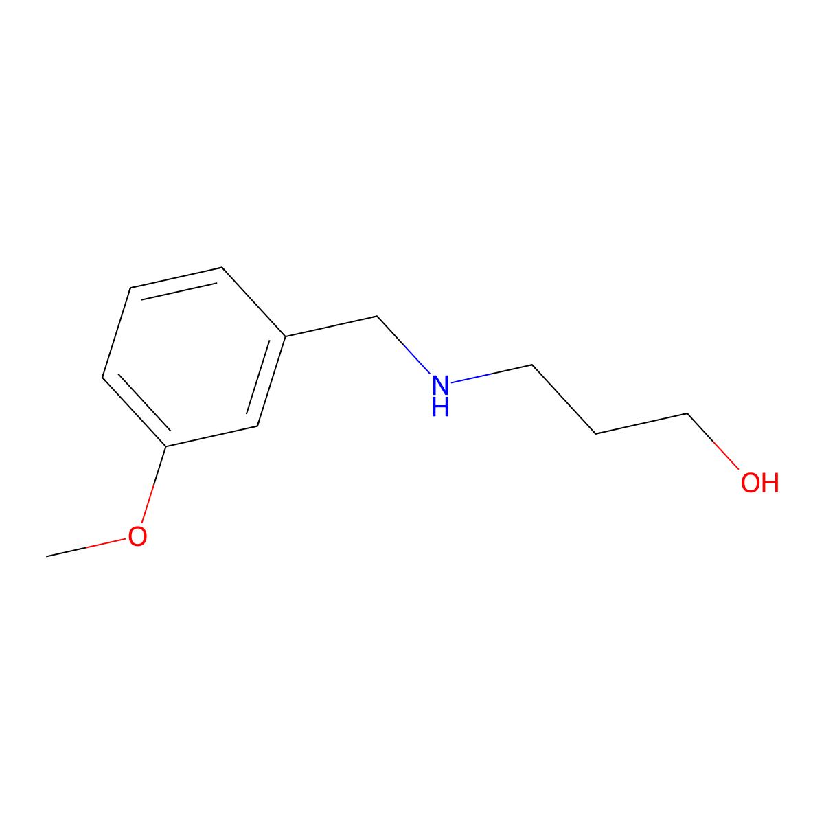 3-{[(3-Methoxyphenyl)methyl]amino}propan-1-ol molecular structure, CAS 1042551-39-2
