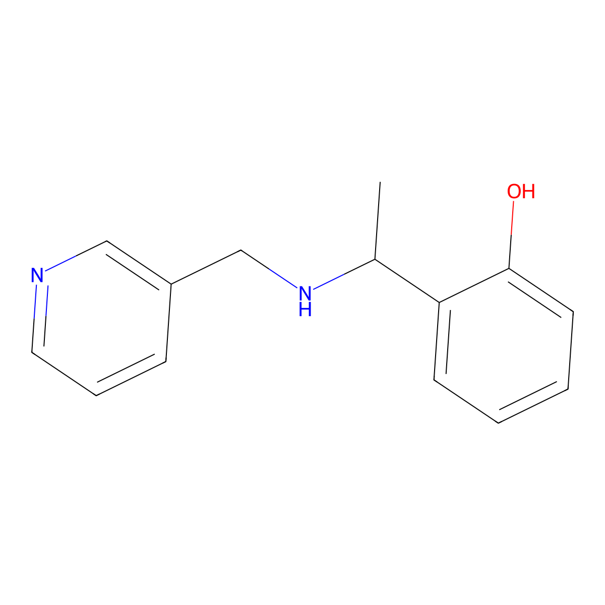 2-(1-((Pyridin-3-ylmethyl)amino)ethyl)phenol molecular structure, CAS 1042551-70-1