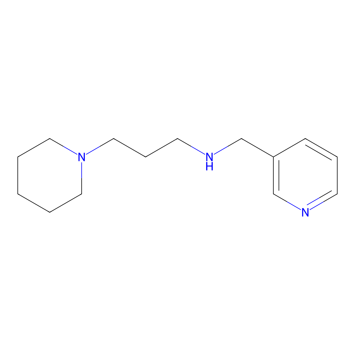 3-(Piperidin-1-yl)-N-(pyridin-3-ylmethyl)propan-1-amine molecular structure, CAS 1042553-62-7