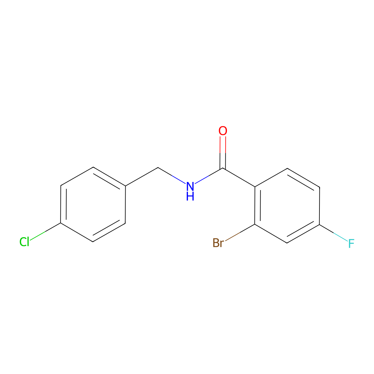 2-bromo-N-[(4-chlorophenyl)methyl]-4-fluorobenzamide molecular structure, CAS 1042555-57-6