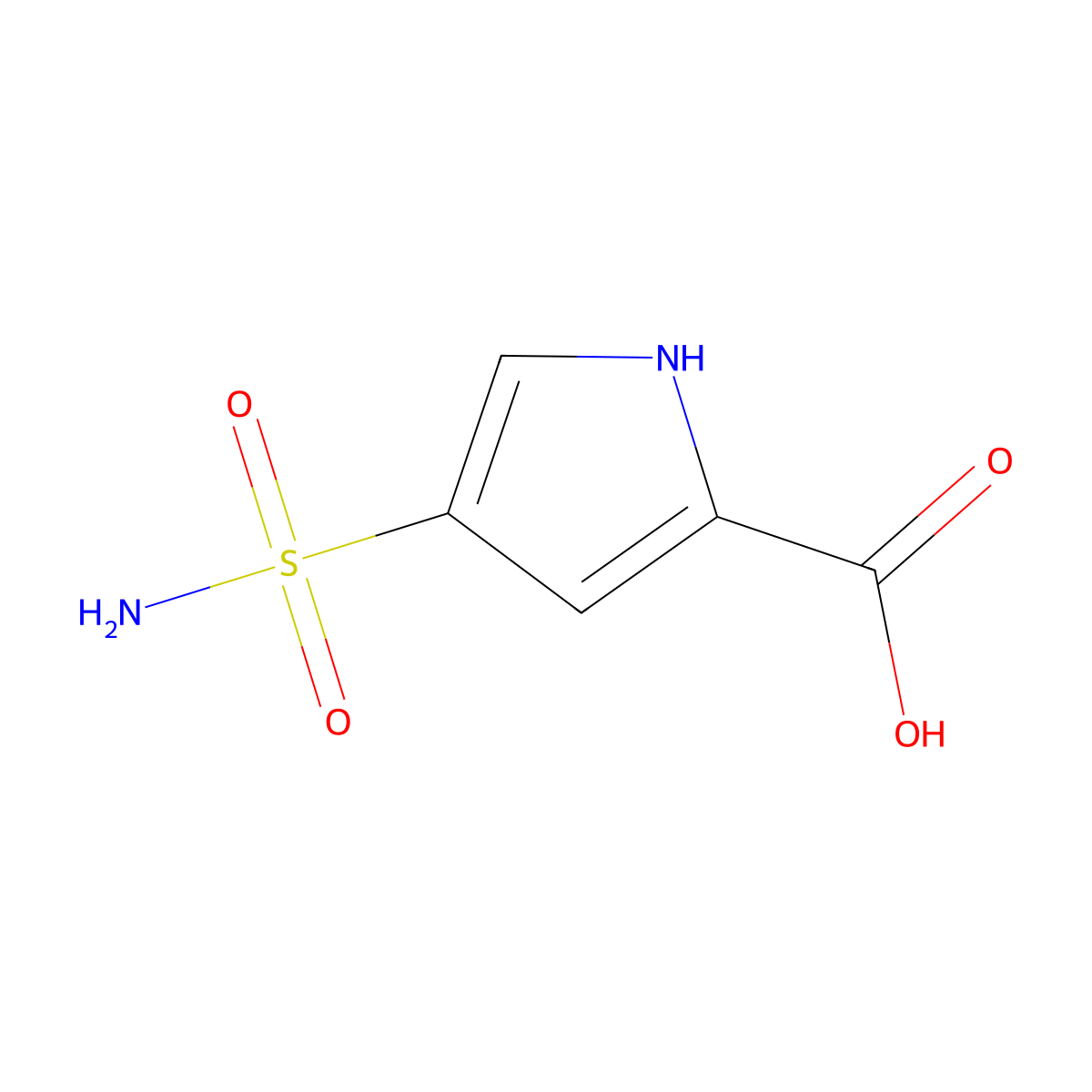 4-sulfamoyl-1H-pyrrole-2-carboxylic acid molecular structure, CAS 1042556-50-2