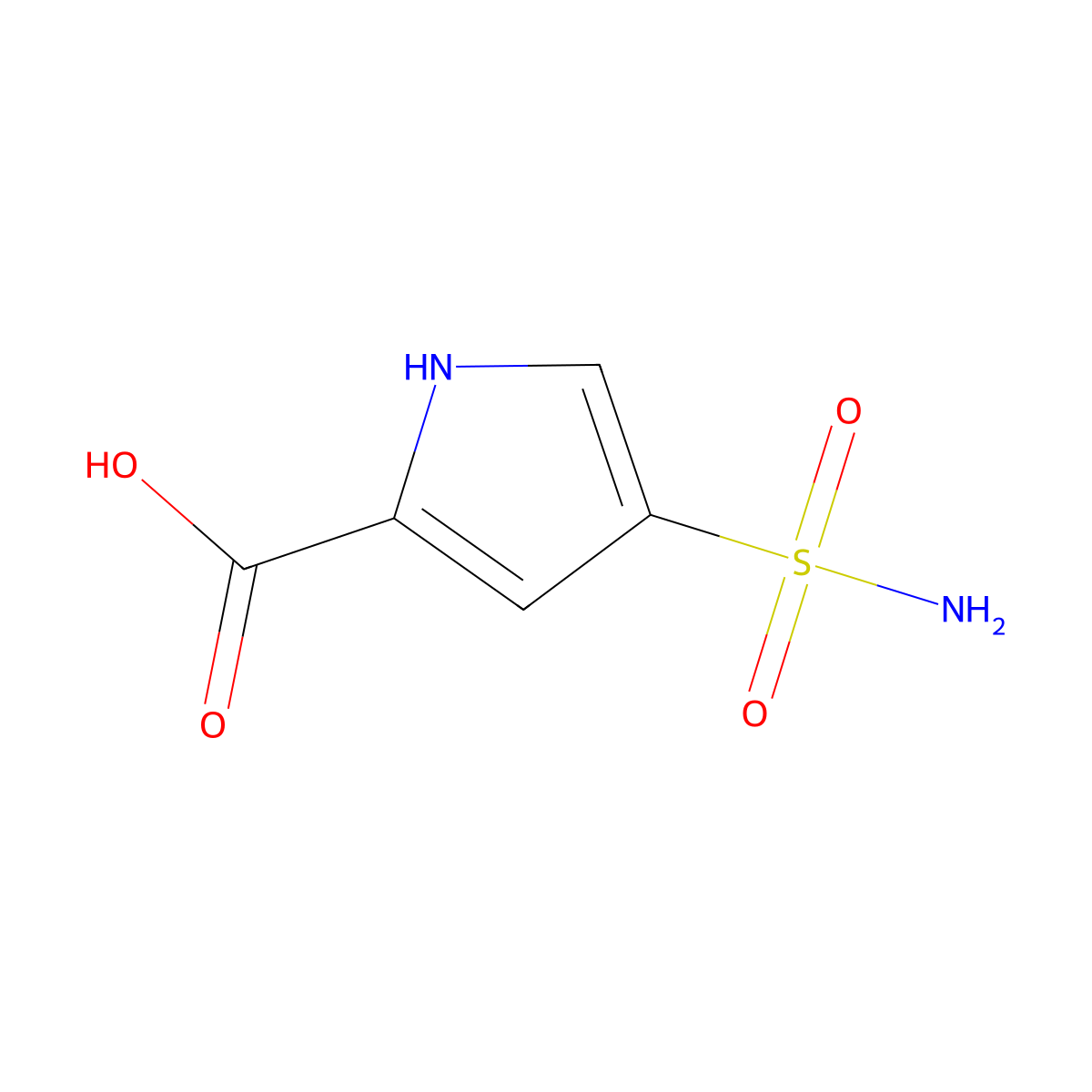 4-sulfamoyl-1H-pyrrole-2-carboxylic acid molecular structure, CAS 1042556-50-2