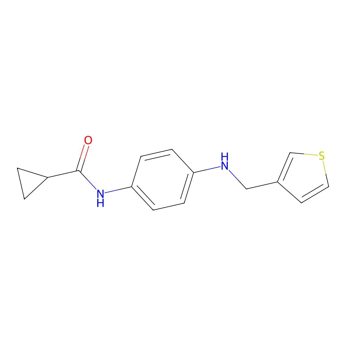 N-[4-(thiophen-3-ylmethylamino)phenyl]cyclopropanecarboxamide molecular structure, CAS 1042557-90-3