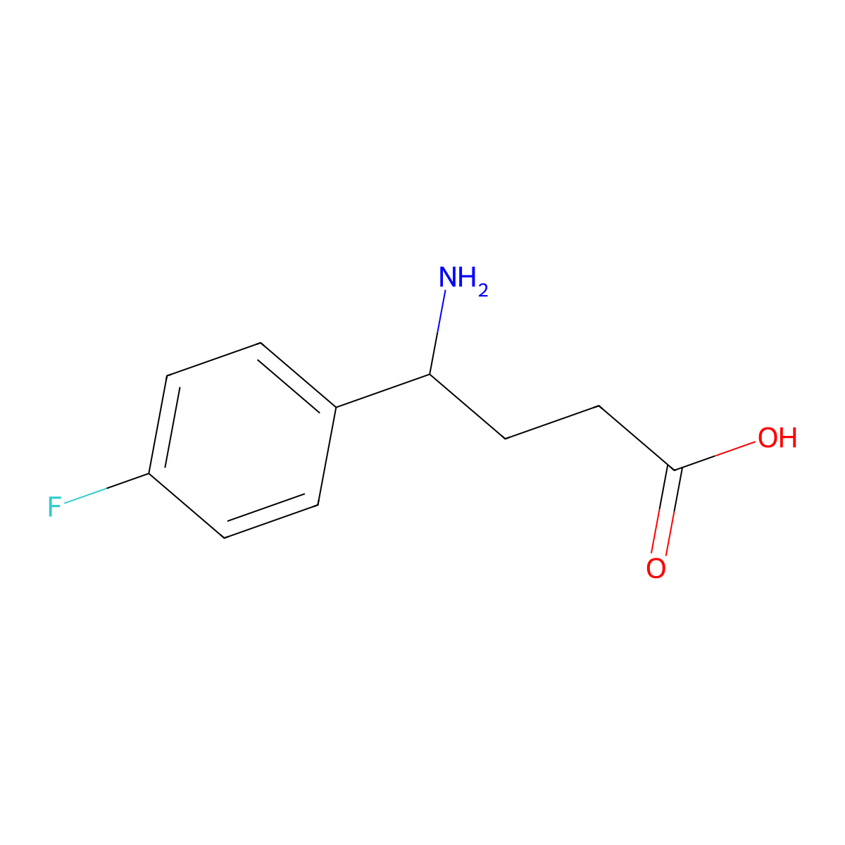 4-Amino-4-(4-fluorophenyl)butanoic acid molecular structure, CAS 1042559-02-3