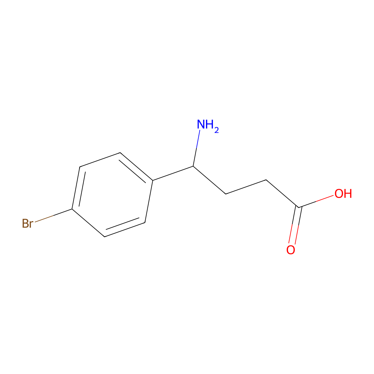 4-Amino-4-(4-bromophenyl)butanoic acid molecular structure, CAS 1042559-30-7