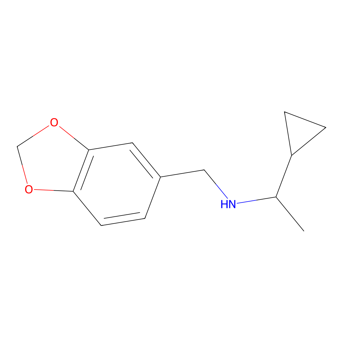 [(2H-1,3-benzodioxol-5-yl)methyl](1-cyclopropylethyl)amine molecular structure, CAS 1042559-41-0