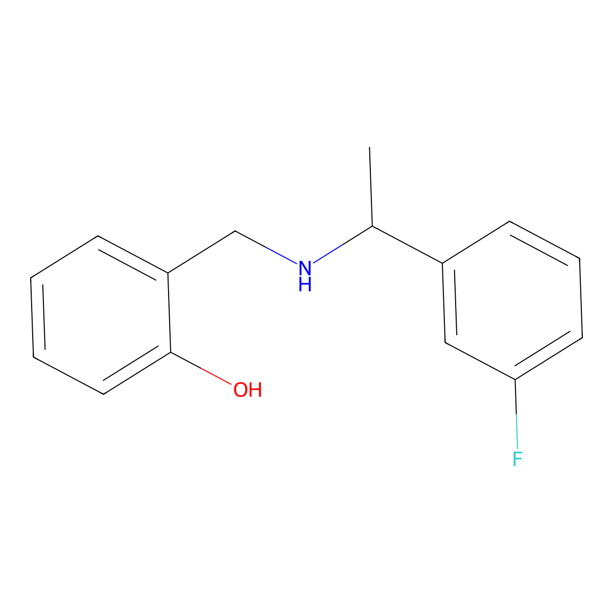 2-[[[1-(3-Fluorophenyl)ethyl]amino]methyl]phenol molecular structure, CAS 1042560-12-2