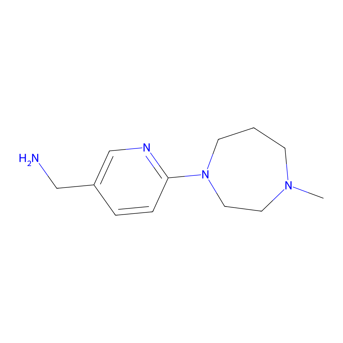[6-(4-Methyl-1,4-diazepan-1-yl)pyridin-3-yl]methanamine molecular structure, CAS 1042560-53-1