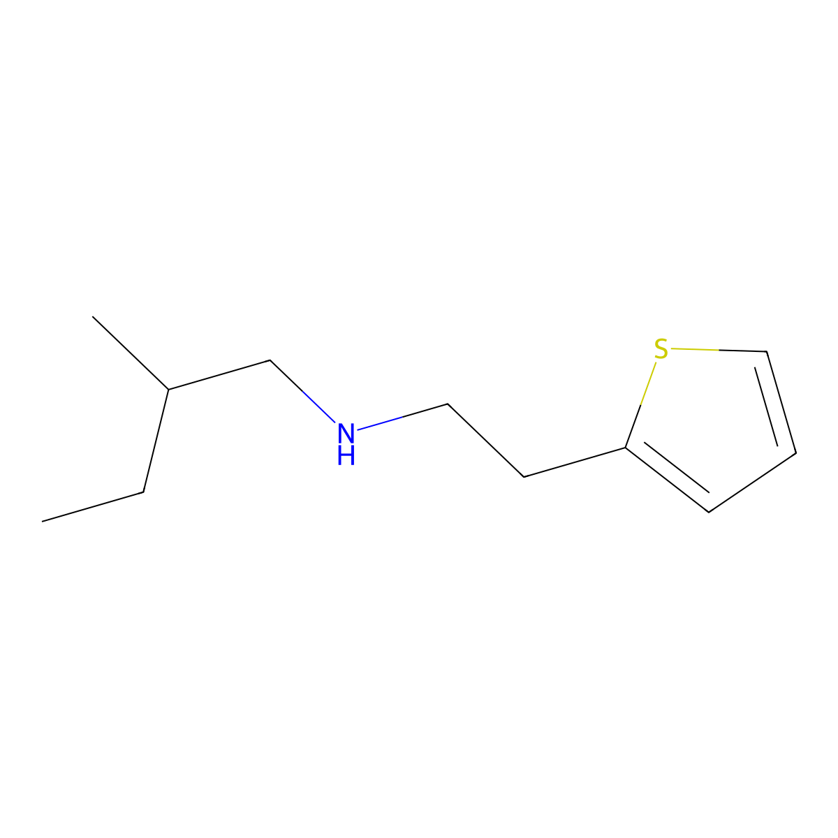 (2-Methylbutyl)[2-(thiophen-2-yl)ethyl]amine molecular structure, CAS 1042562-10-6